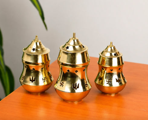Mannar Craft Pure Brass Kapoor Dani & Camphor Lamp