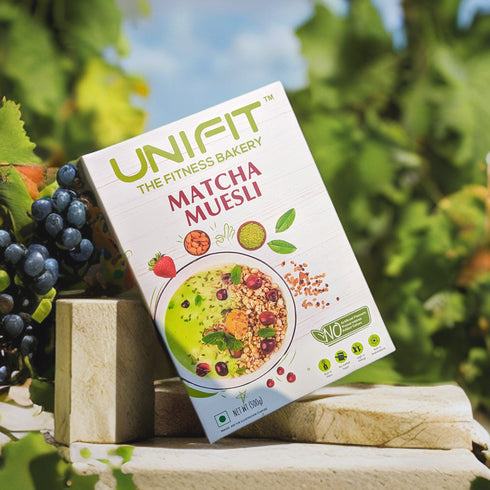 UNIFIT Muesli Cereal for Breakfast | Matcha Powder