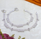 Real Siver Green Pink CZ Board Chaine Pajeb Anklet