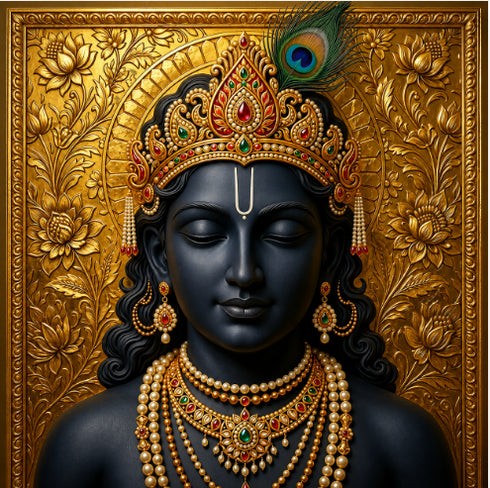 Back Drop India Shyam Raj Tilak Krishna Janmashtami Decoration Backdrop