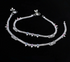 Real Silver Blue Pink CZ Women Anklet - Meenakari Silver Payal