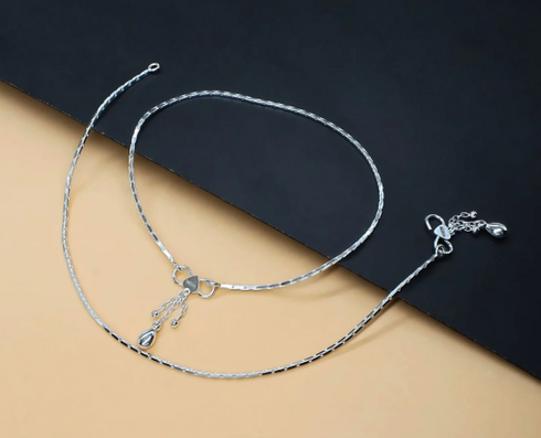 Boho style 925 Sterling Silver Indian women Anklets Bracelet Pair