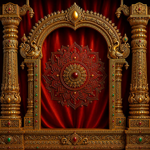Back Drop India Kanakatorana Sindooramandala Ganesh Chaturthi Decoration Backdrop