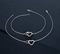 925 Sterling Silver girlish gorgeous Mini Heart Bracelet Chain Anklet Pair
