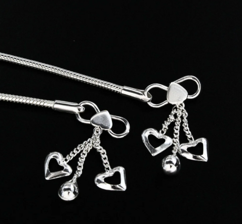 boho style 925 Sterling Silver women snake Chain Anklet Pair