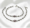Beach style 925 Sterling Silver Pink White CZ Oxidised Payal Anklet Pair