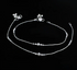 Real Sleek Silver Snake Link Anklet With Silver Beads