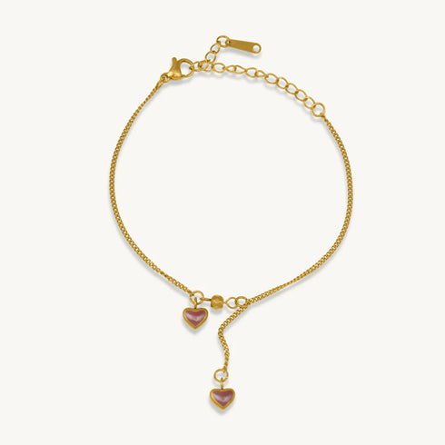 Palmonas Dainty Glow Sleek Heart Anklet