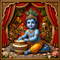 Back Drop India Rajsi Makhan Vilas Baby Krishna Janmashtami Decoration Backdrop