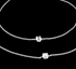 Gorgeous 925 Sterling Silver girlish White CZ Chain Anklet Pair