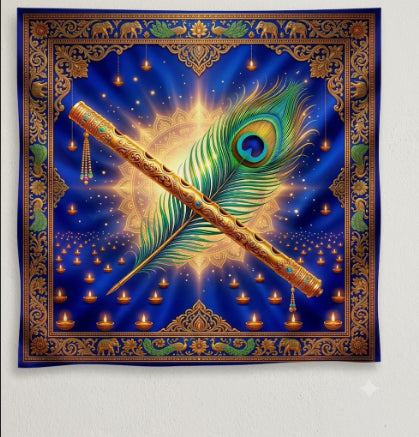 Back Drop India Deepotsav Venu Jyoti Krishna Janmashtami Decoration Backdrop