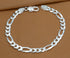 Vintage design solid 925sterling silver Figaro link chain bracelet excellent gifting unisex jewelry sbr791