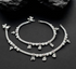 Real Sterling Silver women Pink CZ handmade Anklet Ankle Pair