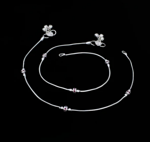 Elegant Pink CZ Snake Chain Anklet