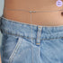Zavya Sleek Cascade Rhodium Plated 925 Silver Box Waist Chain (Sliding)