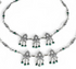 Peacock design jhanjhar 925 Sterling Silver Green white CZ Oxidised women Anklet Pair