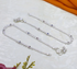 Real Siver Green Pink CZ Anklet Payal