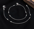 Daily Wear Real Sterling Silver Black Bead Anklet