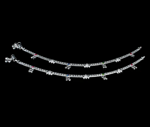 Real Sterling Silver women boho style Anklet Ankle Pair