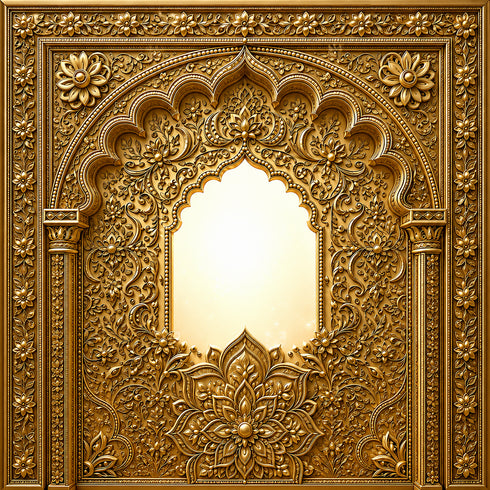 Back Drop India Muktarekha Ivory Gateway Ganesh Chaturthi Decoration Backdrop