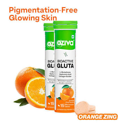 OZiva Gluta Fizzy Orange Zing | 1 Month Pack