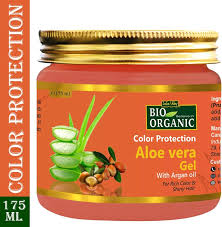 Indus Valley Bio Organic Color Protection Aloe Vera Gel With Argan Oil For Rich Colour & Shiny Hair