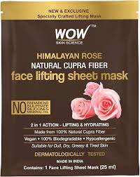 WOW Skin Science Himalayan Rose Natural Cupra Fiber Face Lifting Sheet Mask