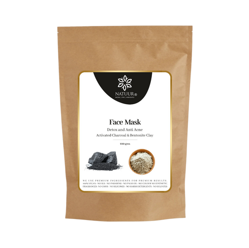 Natuur Face mask Activated Charcoal & Bentonite Clay- Detox and Anti Acne