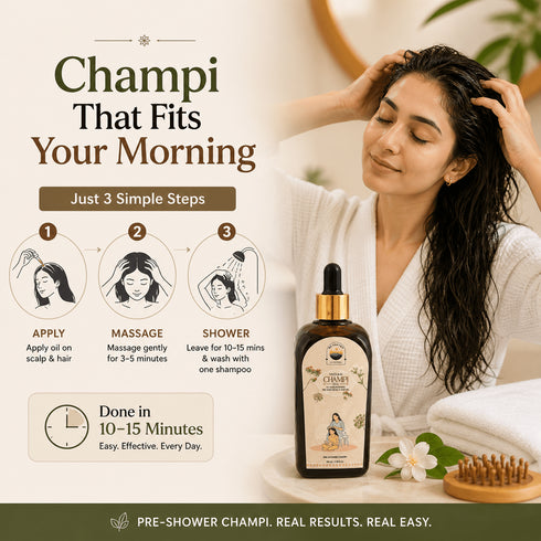 Indian Champi Oil | 12-Herb Ayurvedic Pre-Wash Hair Oil