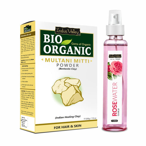 Indus Valley Facial Toner Fresh Rose Water With Multani Mitti Powder For Face And Skin Care