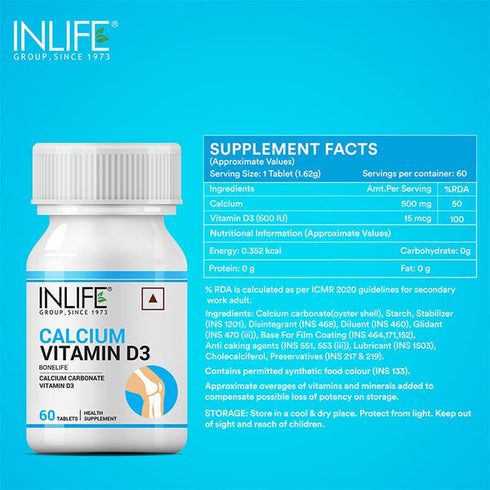 Inlife Calcium With Vitamin D3 Tablets