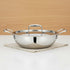 Vinod Doniv Titanium Triply Stainless Steel Kadhai with Steel Lid 26 cm Capacity 3.30 Liter Induction Friendly