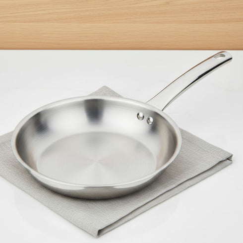 Vinod Claro Heavy Gauge Stainless Steel Fry Pan Plain with 1.5 mm Thickness 1000 ml