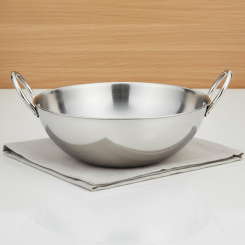 Vinod Claro Heavy Gauge Stainless Steel Plain Kadai 2.5 mm 800 ml