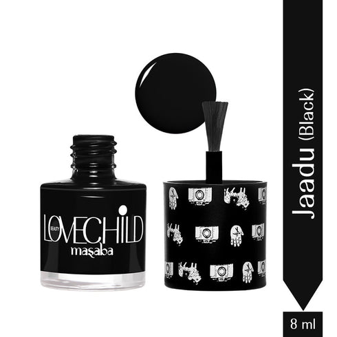 LoveChild Jaadu Breathable Black Glossy Nail Paint