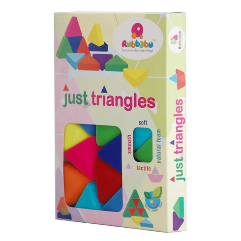 Rubbabu Just Triangles (Set of 16) - Soft, Squishy Building Blocks