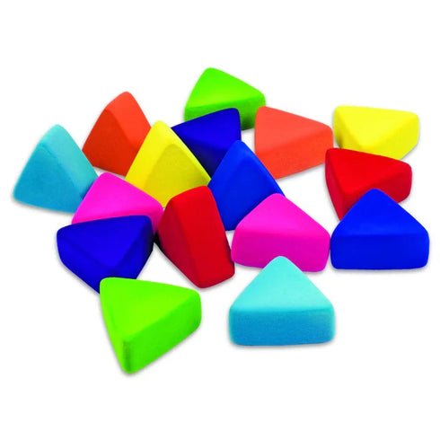 Rubbabu Just Triangles (Set of 16) - Soft, Squishy Building Blocks