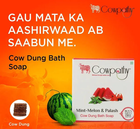 Cowpathy Mint-Melon | Palash Cow Dung Bath Soap