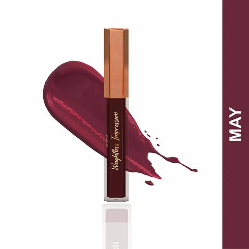 FLiCKA Weightless Impression 05 May | Maroon Matte Finish Liquid Lipstick
