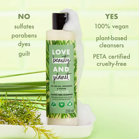 Love Beauty And Planet Tea Tree Oil Peppermint and Vetiver Shampoo + Conditioner