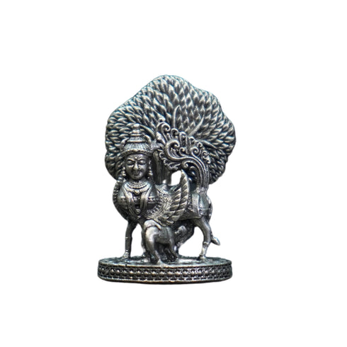 Pure Silver Antique Kamadhenu Small Idol 13.80G By Mahita Collections