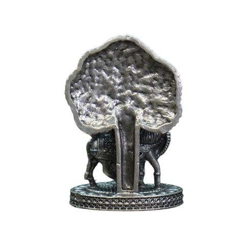 Pure Silver Antique Kamadhenu Medium 17.82G By Mahita Collections