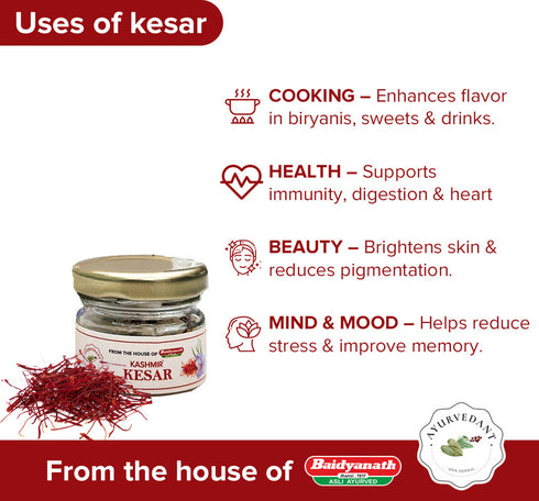 Baidyanath Ayurvedant Kashmir Kesar 1g