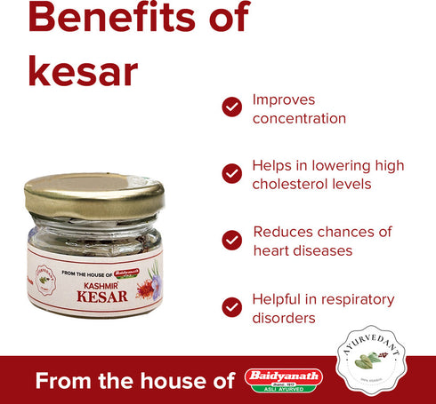 Baidyanath Ayurvedant Kashmir Kesar 1g