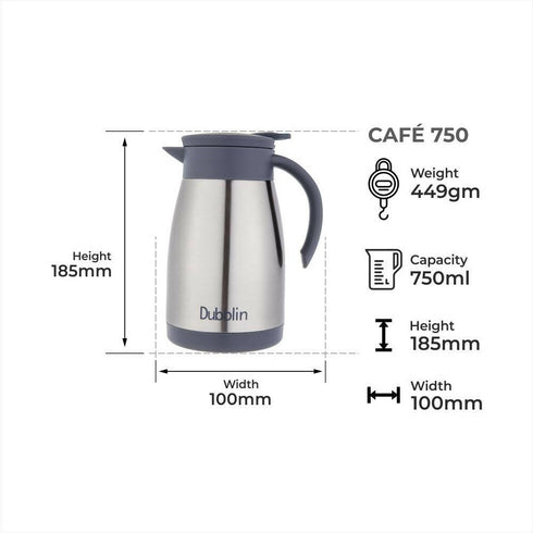 Dubblin Cafe Stainless Steel Double Wall Vacuum Insulated Thermos Flask