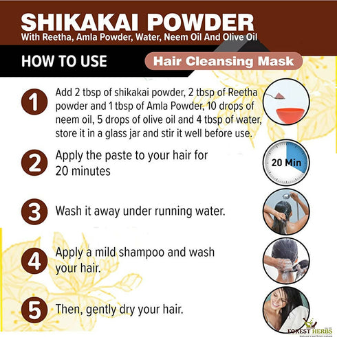 Forest Herbs 100% Natural Organic Amla| Reetha| Shikakai Powder Combo