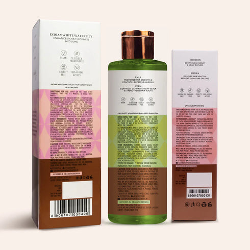 Just Herbs Ayurvedic Anti Hair Fall Kit( Shampoo200ml,Conditioner 200ml, Oil 100ml)