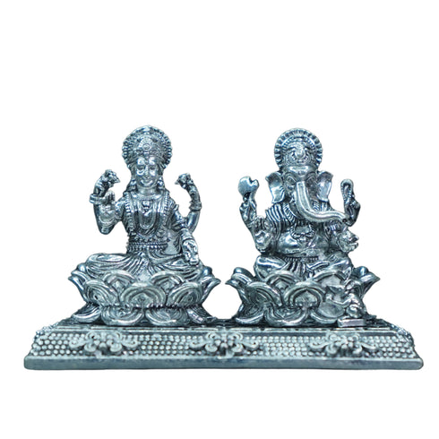 Pure Silver Antique Lakshmi Ganesh 87.52g By Mahita Collections