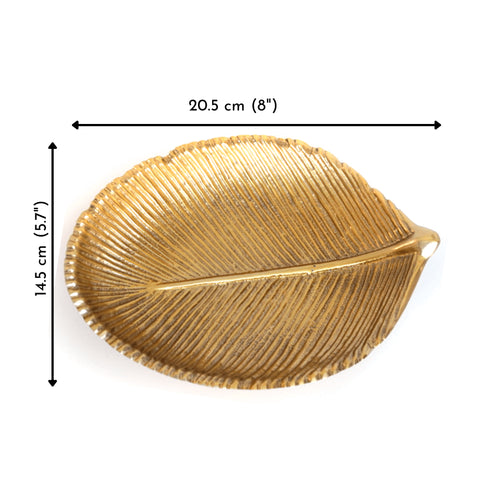Leaf-shaped Metal Platter, Small