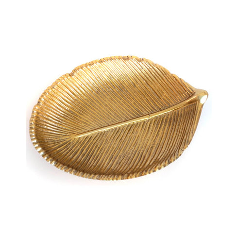 Leaf-shaped Metal Platter, Small